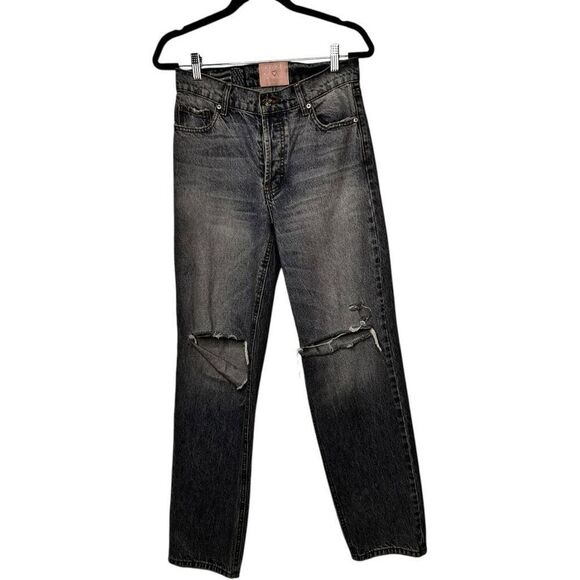 Revice Light Wash Straight Leg Jeans Size 26 100% Cotton Distressed Destroyed - Picture 1 of 14